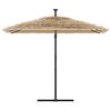 vidaXL Garden Parasol Brown Polyester Large Collapsible Garden Parasol