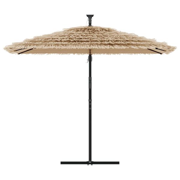 vidaXL Garden Parasol Brown Polyester Large Collapsible Garden Parasol