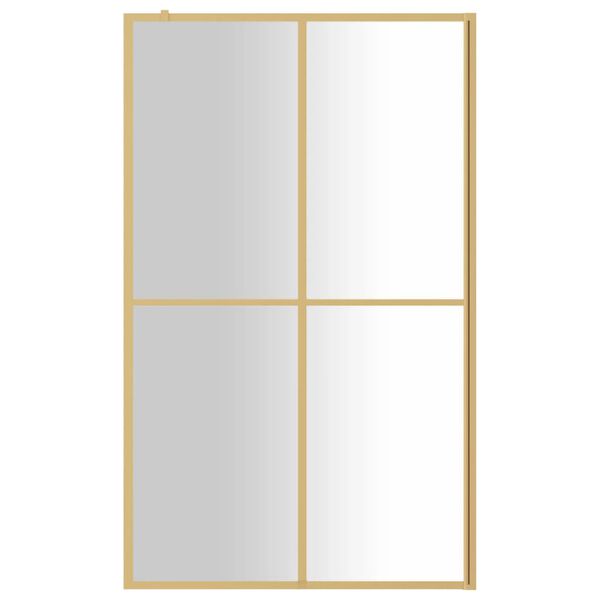 vidaXL Walk-in Shower Wall with Clear ESG Glass Gold 46.5"x76.8"