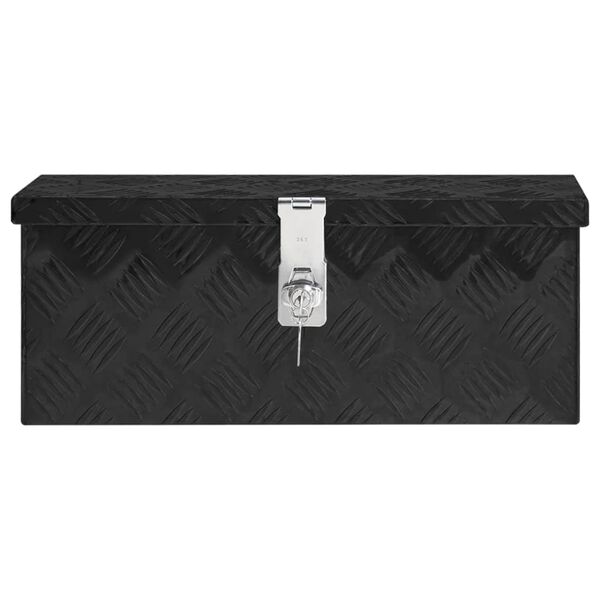 vidaXL Storage Box Black 19.7"x5.9"x8.1" Aluminum