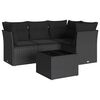 vidaXL Garden Sofa Set Black PE Rattan, tempered glass, foam, cotton fiber