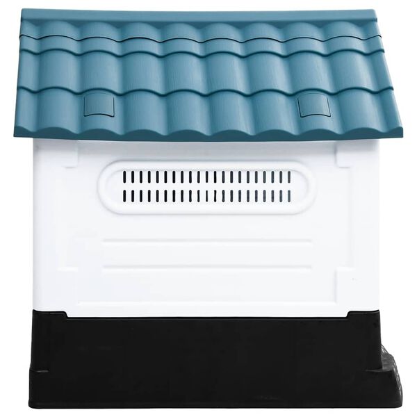 vidaXL Dog House Blue, White, Black Polypropylene 22.4 x 26.8 x 26.0 in
