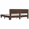 vidaXL Bed Frame Brown Oak Engineered Wood, Metal Double Modern