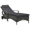vidaXL Sun Lounger Grey Poly Rattan 78 in in length