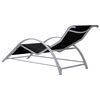 vidaXL Sunlounger Black Textilene, Aluminum, Steel Standard Ergonomic