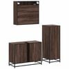 vidaXL Bathroom Furniture Set Brown Oak Engineered Wood, Metal, Glass