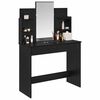 vidaXL Dressing Table with Mirror Black Oak 37.80 x 15.35 x 55.91 in