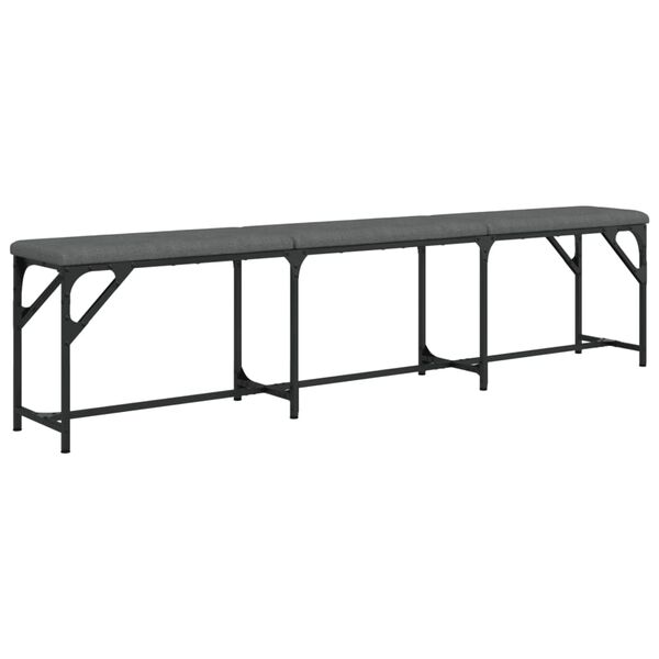 vidaXL Dining Bench Dark Grey Steel, 100% polyester fabric Large Durable