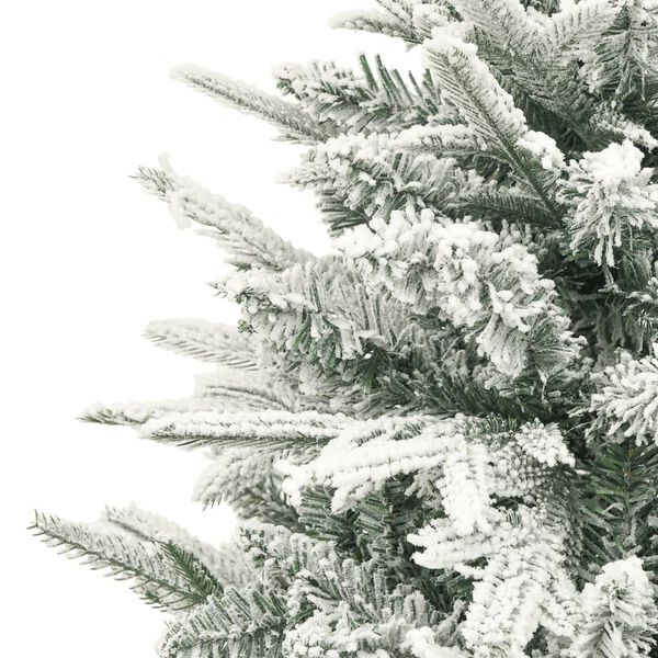 vidaXL Artificial Christmas Tree Green with white flocked snow PVC Medium