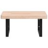 vidaXL Basin Shelf Oak, Black Solid Oak Wood, Steel 19.7 x 19.7 in