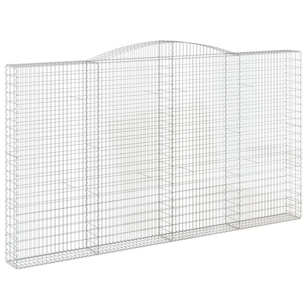 vidaXL Gabion Basket Set of 8 Silver Galvanized Iron Extra Large