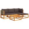 vidaXL Garden Sofa Set Grey Solid Acacia Wood Large Modular