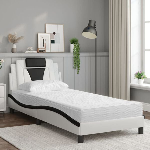 vidaXL Bed White and Black