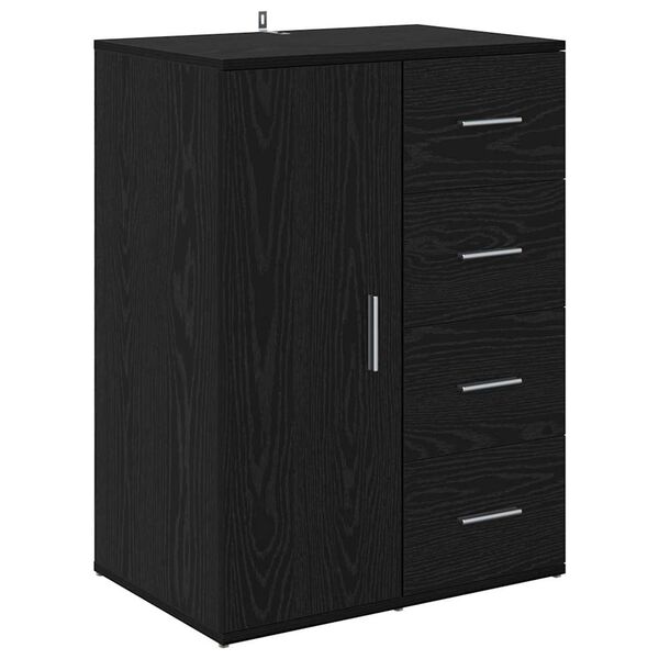 vidaXL Sideboard Black Oak 23.23 x 15.35 x 31.50 in Engineered Wood