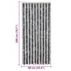 vidaXL Fly Curtain Grey and Black 35.4x78.7" Chenille