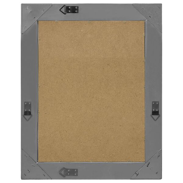 vidaXL Wall Mirror Black Wood, glass, engineered wood 19.7x23.6 in