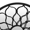 vidaXL Patio Mirror Black 23.6x1.2" Iron Round for Patio Use