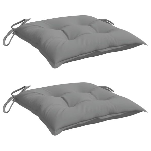 vidaXL Chair Cushion Set of 2 Grey Oxford fabric (100% polyester)