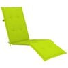 vidaXL Patio Deck Chair Bright Green cushion, Natural Wood chair