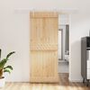 vidaXL Sliding Door with Hardware Set 33.5x82.7" Solid Wood Pine