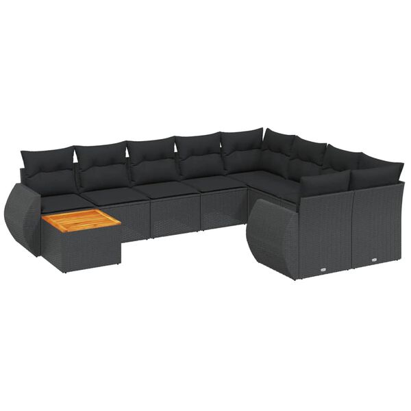 vidaXL Garden Sofa Set Black