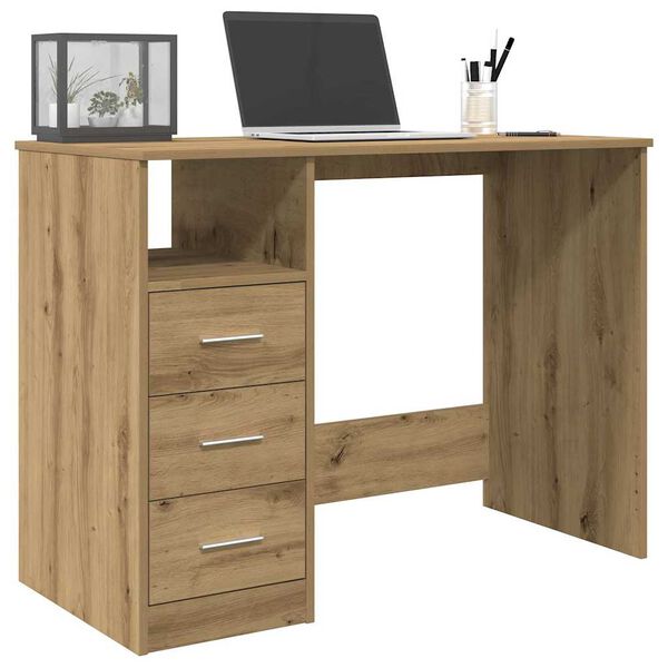 vidaXL Desk Artisan oak Engineered wood Medium Computer Desk