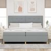 vidaXL LED Box Spring Bed Light Grey 78.74 x 78.74 in Fabric