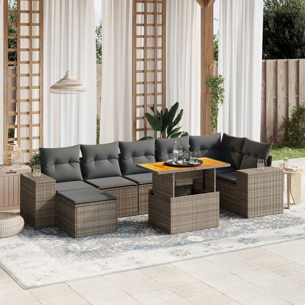 vidaXL Garden Sofa Set Grey