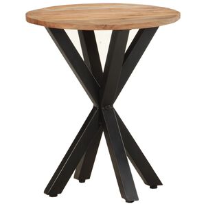 vidaXL Side Table Natural wood tones; Black legs