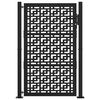 vidaXL Garden Gate Black 39.4x59.1" Steel Cross  Design