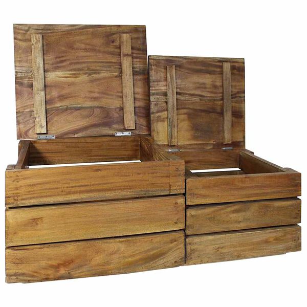 vidaXL Storage Crate Natural Mahogany Solid mahogany wood