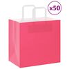 vidaXL Paper Bags 50 pcs with Handles Pink 26x17x25 cm