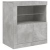 vidaXL Sideboard Concrete grey Engineered wood, glass Large Sideboard