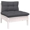 vidaXL Garden Lounge Set Set of 3 White Solid pinewood Modular