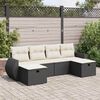 vidaXL Garden Sofa Set Black PE rattan, powder-coated steel, polyester