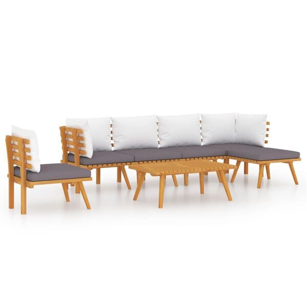 vidaXL Garden Lounge Set Dark grey Solid acacia wood