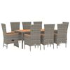 vidaXL Garden Dining Set Grey