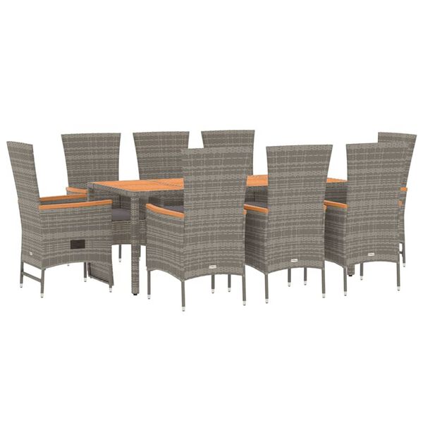 vidaXL Garden Dining Set Grey