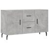 vidaXL Sideboard Concrete Gray Engineered Wood, Metal Medium Modern