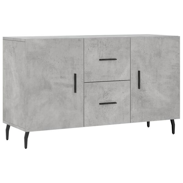 vidaXL Sideboard Concrete Gray Engineered Wood, Metal Medium Modern