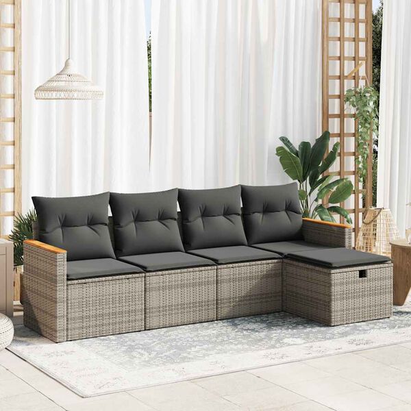 vidaXL Garden Sofa Set Grey