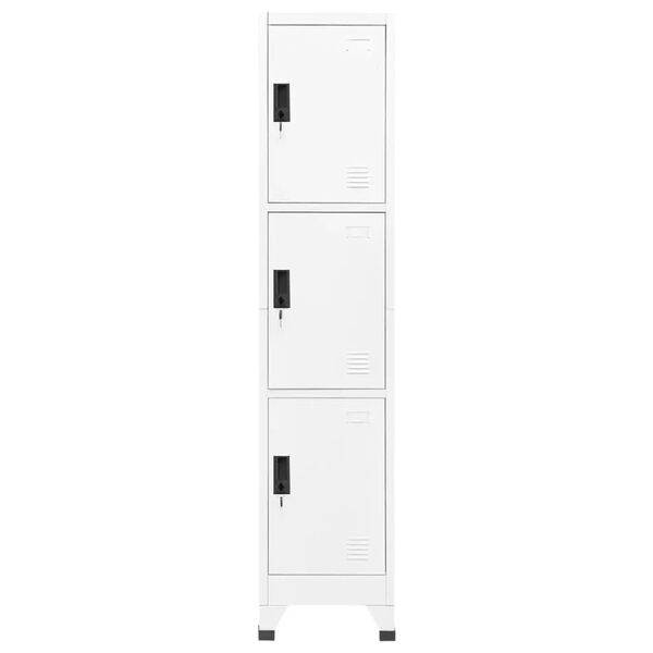 vidaXL Locker Cabinet White Steel 70.9 in height Locker Cabinet