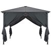 vidaXL Gazebo with Curtain Aluminum 9.8'x9.8' Black