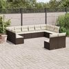 vidaXL Garden Sofa Set Brown, Cream White