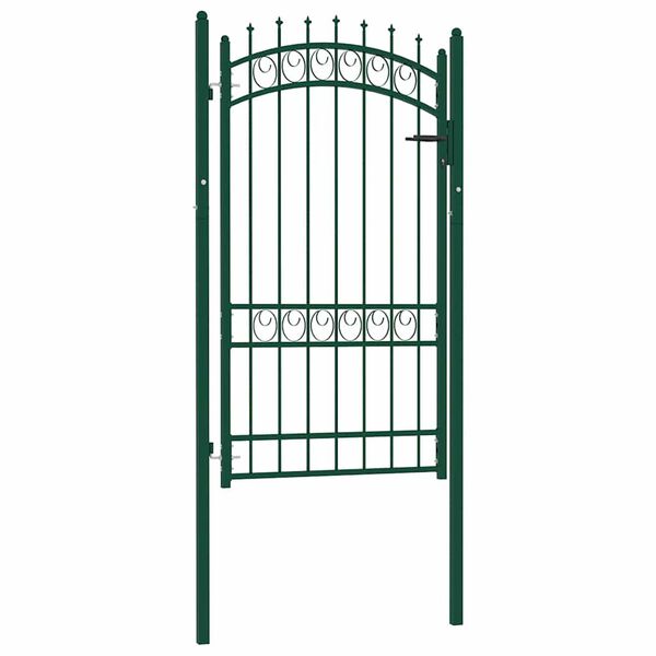 vidaXL Fence Gate with Spikes Steel 40.6x53.0" Green