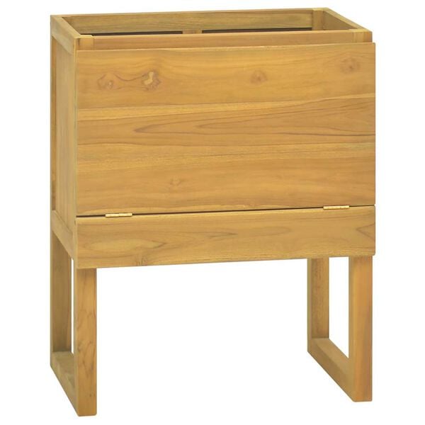 vidaXL Bathroom Cabinet Natural Teak Solid Teak Wood Medium