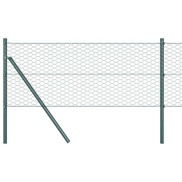 vidaXL Hexagon Fence Green 0.8 x 50 m Steel