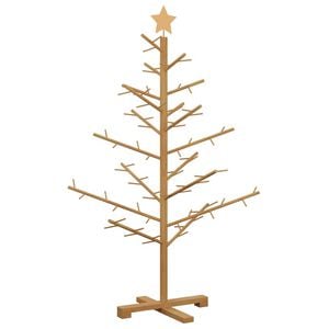 vidaXL Wooden Christmas Tree with Stand Brown 49.21 in Solid pine wood