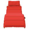 vidaXL Sunlounger Red Solid acacia wood, 100% polyester cushion Standard