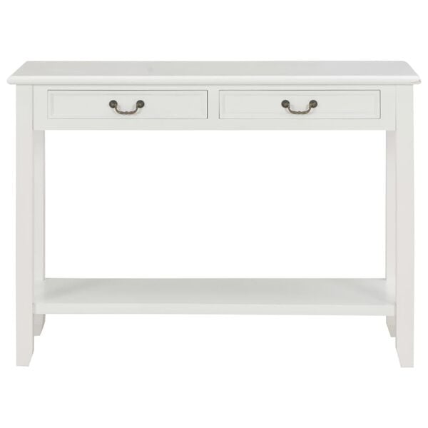 vidaXL Console Table White MDF 43.3 x 13.8 x 31.5 in Console Table